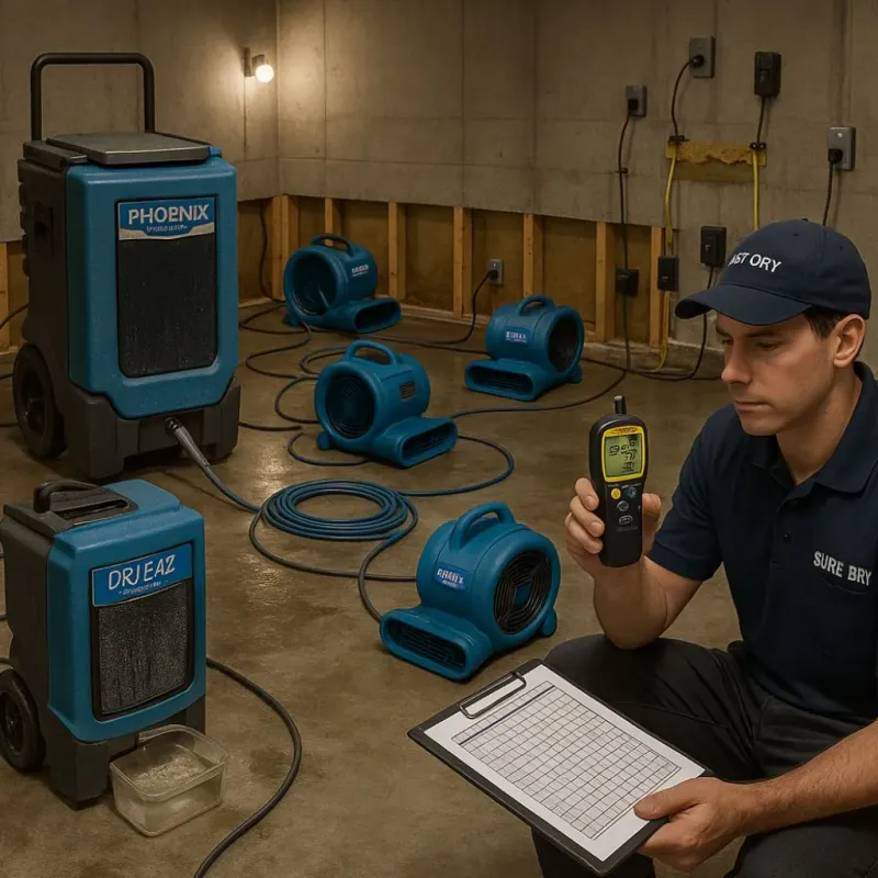 Structural Drying and Dehumidification process in Brinkley, AR